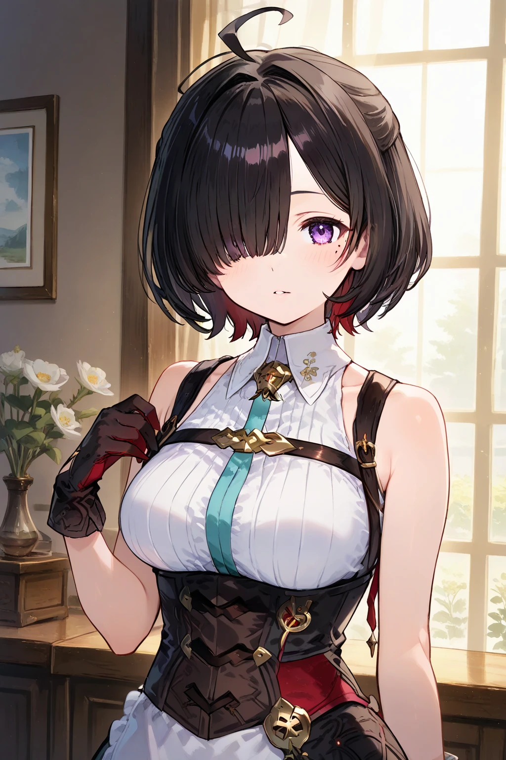  Azuka senran kagura big tit busty ((mejor calidad)), ((obra maestra)), (detallado), perfect face high resolution,obra maestra:1.2),ultra detallado,realista,Profesional,Hermosos ojos detallados,hermosos labios detallados,