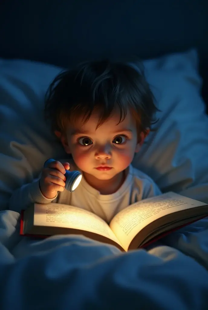 A alone boy book reading in his room light off side of window and see the book