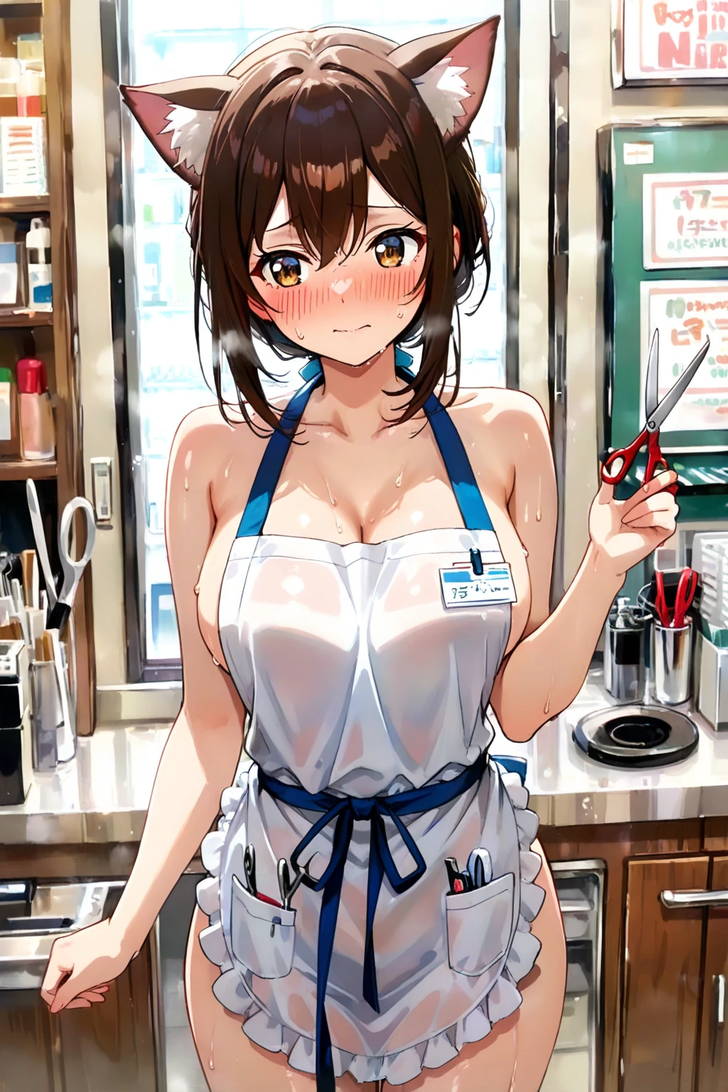 1 female、Model as it is、この女性を全nakedにする、chest、Armpit hair、naked