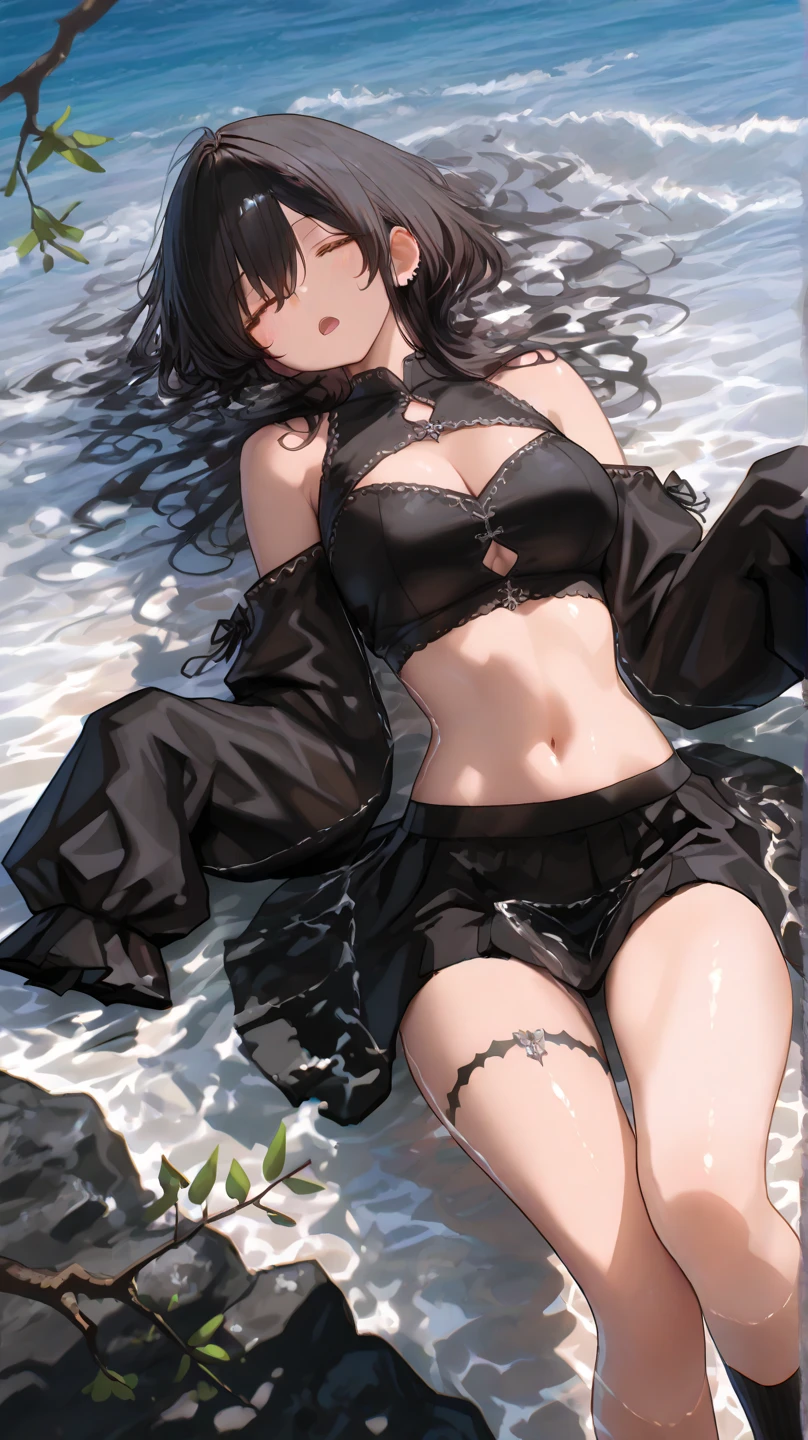 Blushing cheeks、shyly smile、optic、Upper body naked、Lovely woman,48 years old Shirtless、florals、hair pin、a necklace、piercings、Sleeping face down on the bed、depth of fields、pointed red mouth、Glossy reddish-brown shorthair、disheveled ponytail、closing eye、鎖骨、Beautiful fingers、Hourglass body、portrait of a full body、Yawn with mouth wide open、Grimacing in pain、Angle from behind、Look back and watch your audience、