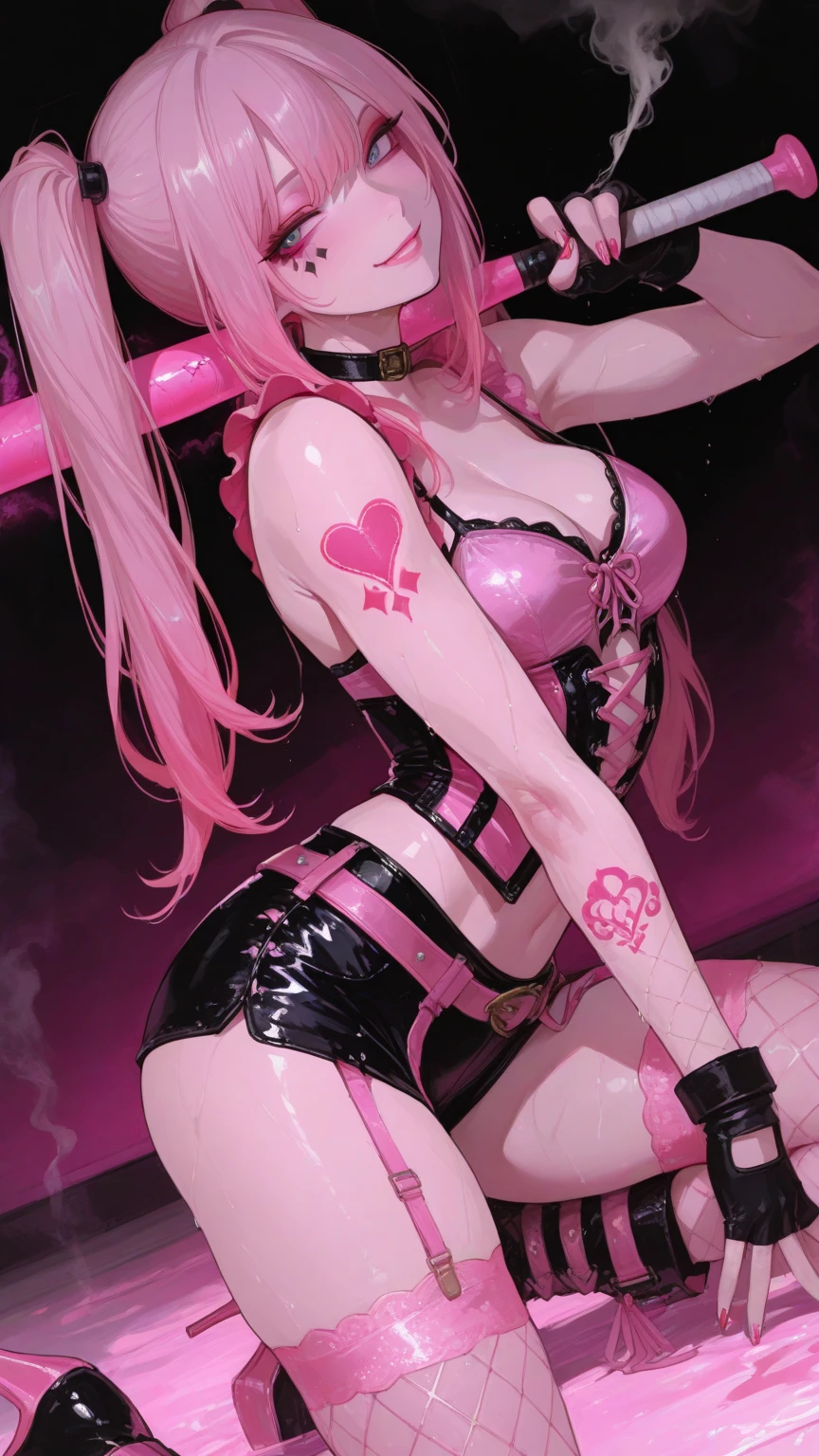 4k, portrait, best quality, ultra high resolution, ultra details (masterpiece, high quality), realistic, (melona queen blade, long pink hair, long rabbit ears, slim body), (full body, dynamic pose ), puffy pink, medium chest, tall detailed face, 1 girl, 2 legs, detailed hands,