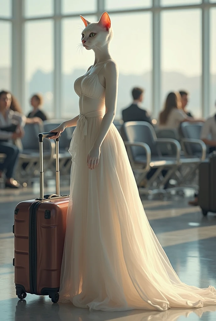 Jel, the young woman in the picture, hands me a black suitcase. A young Thai male model accepted it.