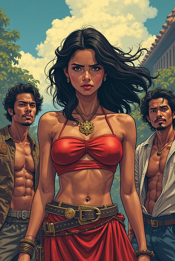 (gangbang) lara croft tomb raider posing for a porn dvd cover <lora:GANGBANG:1>