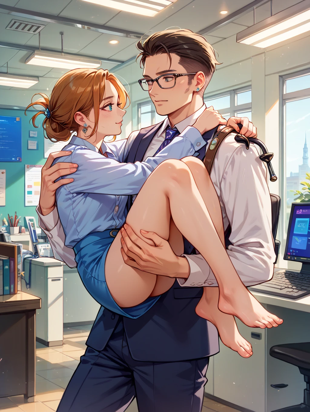 score_9, score_8_up, score_7_up, 1girl, 1boy, athletic body, highest pleasure, braid, magic, glasses, grabbing, excellent, hard fucking on the table, vaginally penetrated, experience,