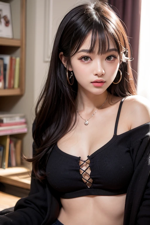 8k、High resolution、Beautiful Girl of the Wizard、gothic costume、young、white skin,、narrow eyes,high nose,lighting that illuminates the face、clear image、intellectual beauty、skinny、no makeup、arrogant look,shining hair、single eyelid,、vivid pose、looking at camera
