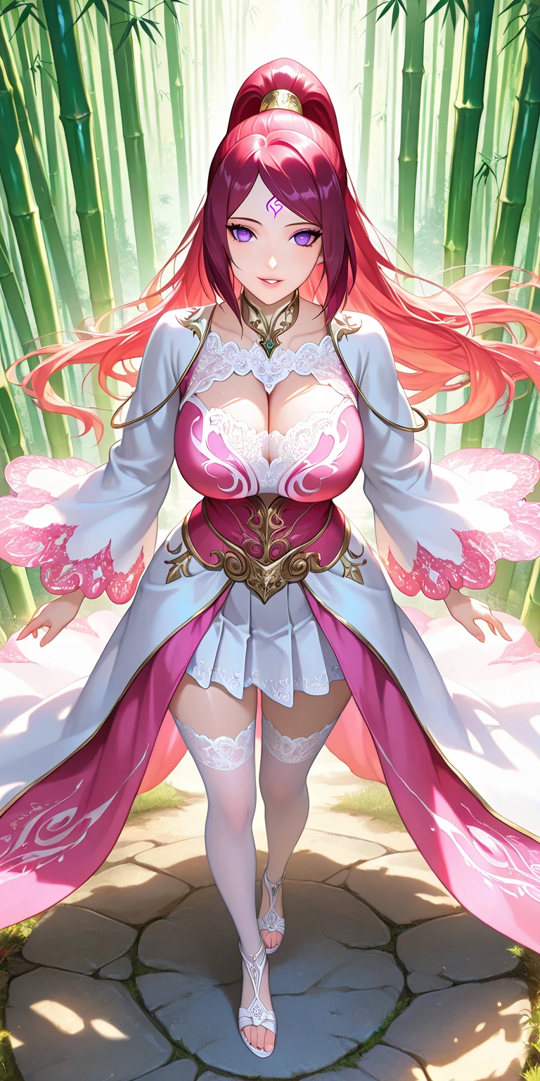 (masterpiece, top quality, best quality, official art, beautiful and aesthetic:1.2), (1girl), extreme detailed,colorful,highest detailed, (fractal art:1.2), (large breasts), pink hair, blue eyes, elysia-CNY