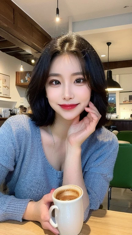 ((highest quality, 8k, masterpiece: 1.3)), sharp focus: 1.2, beautiful woman with perfect figure: 1.4, slim abs: 1.2, (layered hairstyles,: 1.2)), (wet white button long shirt: 1.3), rain: 1.3, street: 1.2, wet body: 1.1, Highly detailed face and skin texture, fine eyes, double eyelid, big breasts, smile, clavicle、shortcut、