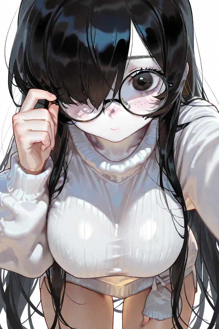 Erotic、Bedroom、Completely naked、slender、Smooth, very beautiful, white skin A girl about 10 years old、Expressionless Glasses、Black Hair、Sweat、Close-up of face child Small Big eyes Small breasts Open your mouth very wide Mouth up Blowjob Eroticい唇 Eroticい口