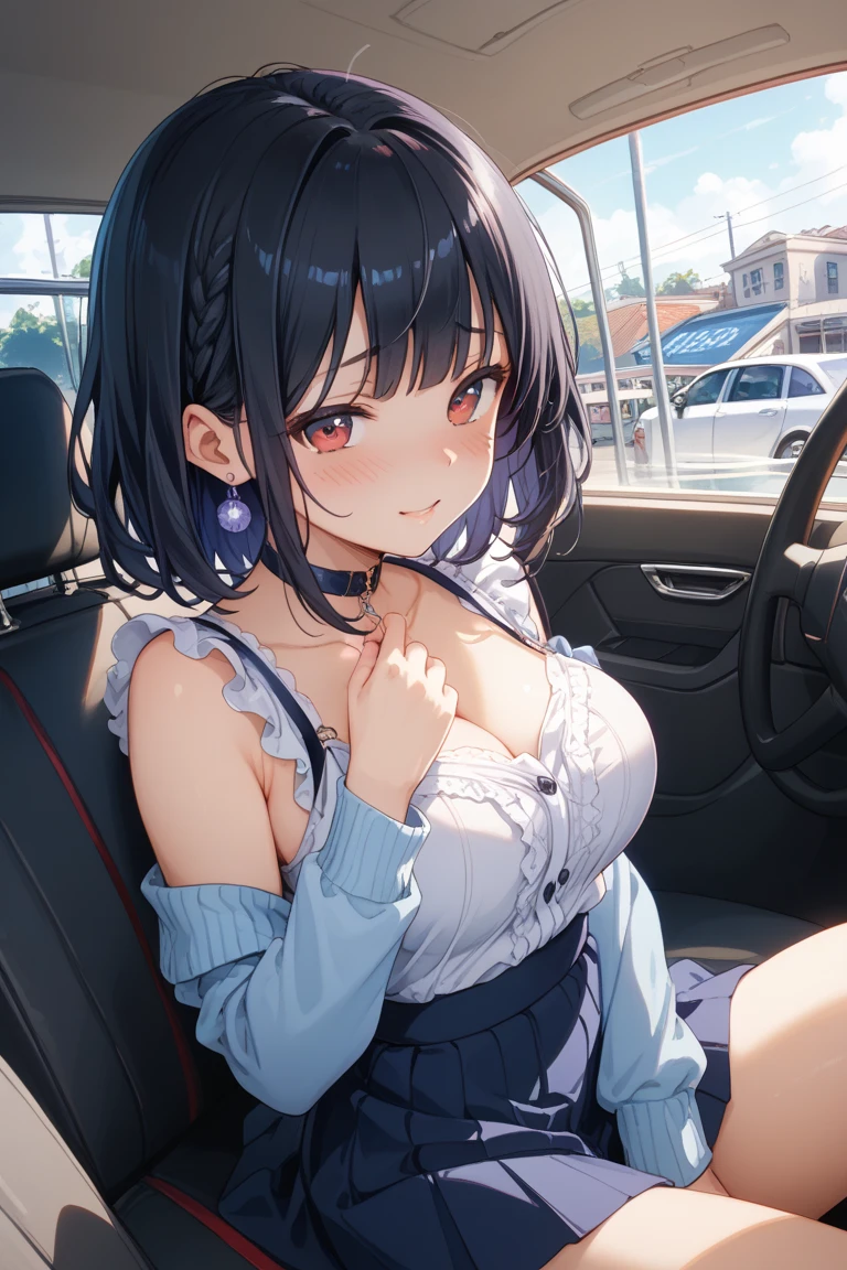 masterpiece, best quality,ultra detail, 1girl,large breasts, munechira,close up,from side above