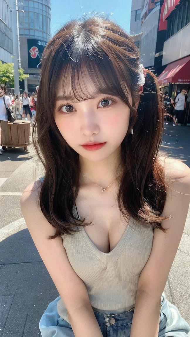 masterpiece, high quality, High resolution, Perfect Anatomy, Super detailed, 1 girl , Beautiful Face, Beautiful fine details, Big eyes, Small face, Super detailed face, Huge breasts, Narrow waist, Long Hair, bangs, Pale skin, Browsing Caution、Pink off-shoulder