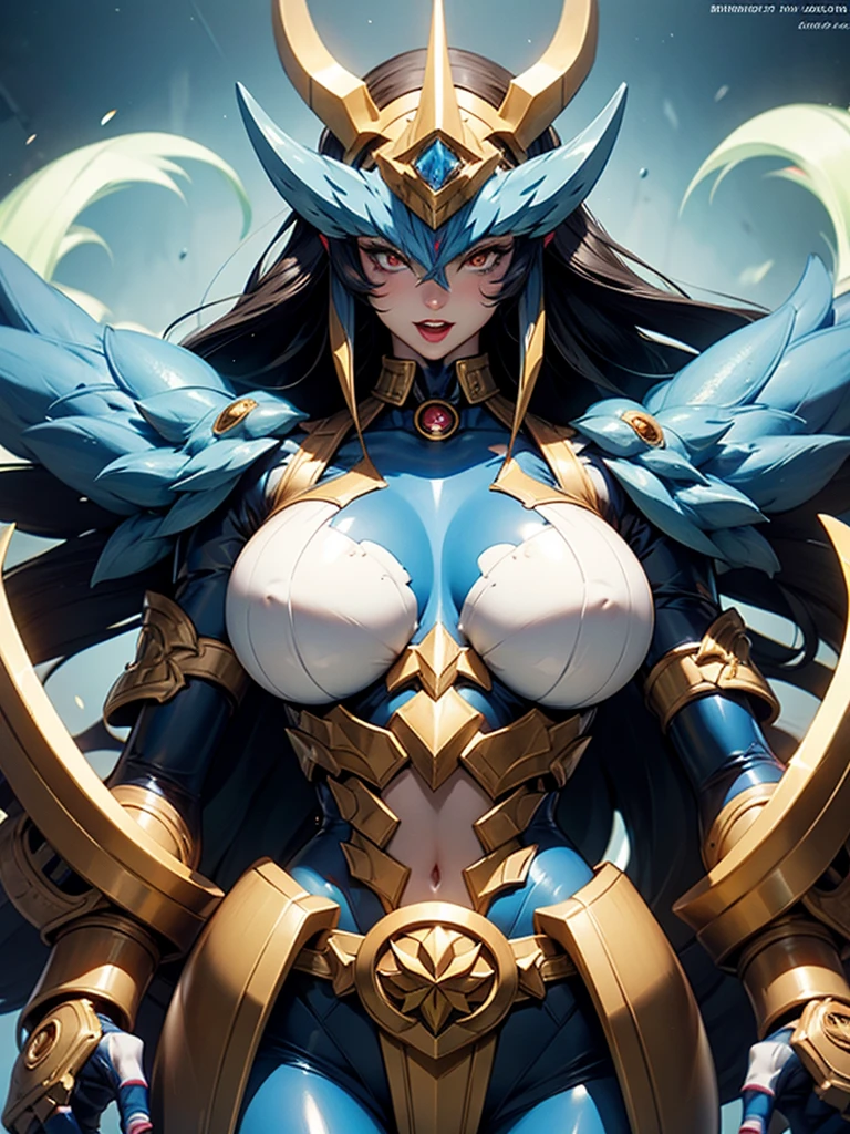 ultra realistic 8k cg, masterpiece, ((ultra detailed background, delicate pattern, intricate detail)),(highly detailed, fine details), best quality, (photorealistic:1.4),beautiful lighting, absurdres, RAW photo, film grain,Nami/League of legends/,mermaid,(solo:1.4),big breasts,,anime style,cleavege,closer to viewer,upper body,  <lora:NamiLoL:0.7>
