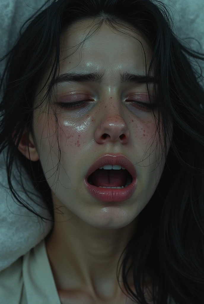 (full-body, editorial photograph of a 15 year old girl), totally naked, extremely intense loud cheering from strongest deepest orgasm excitement, immensely beautiful deepest magnetic libidinous eyes, deepest most intense eye-contact with viewer playfully begging him to penetrate her aroused squirting wet vagina, spread legs, (highly detailed face:1.4) (smile:0.7) (background inside dark, moody, private study:1.3) POV, by lee jeffries, nikon d850, film stock photograph ,4 kodak portra 400 ,camera f1.6 lens ,rich colors ,hyper realistic ,lifelike texture, dramatic lighting , cinestill 800,
