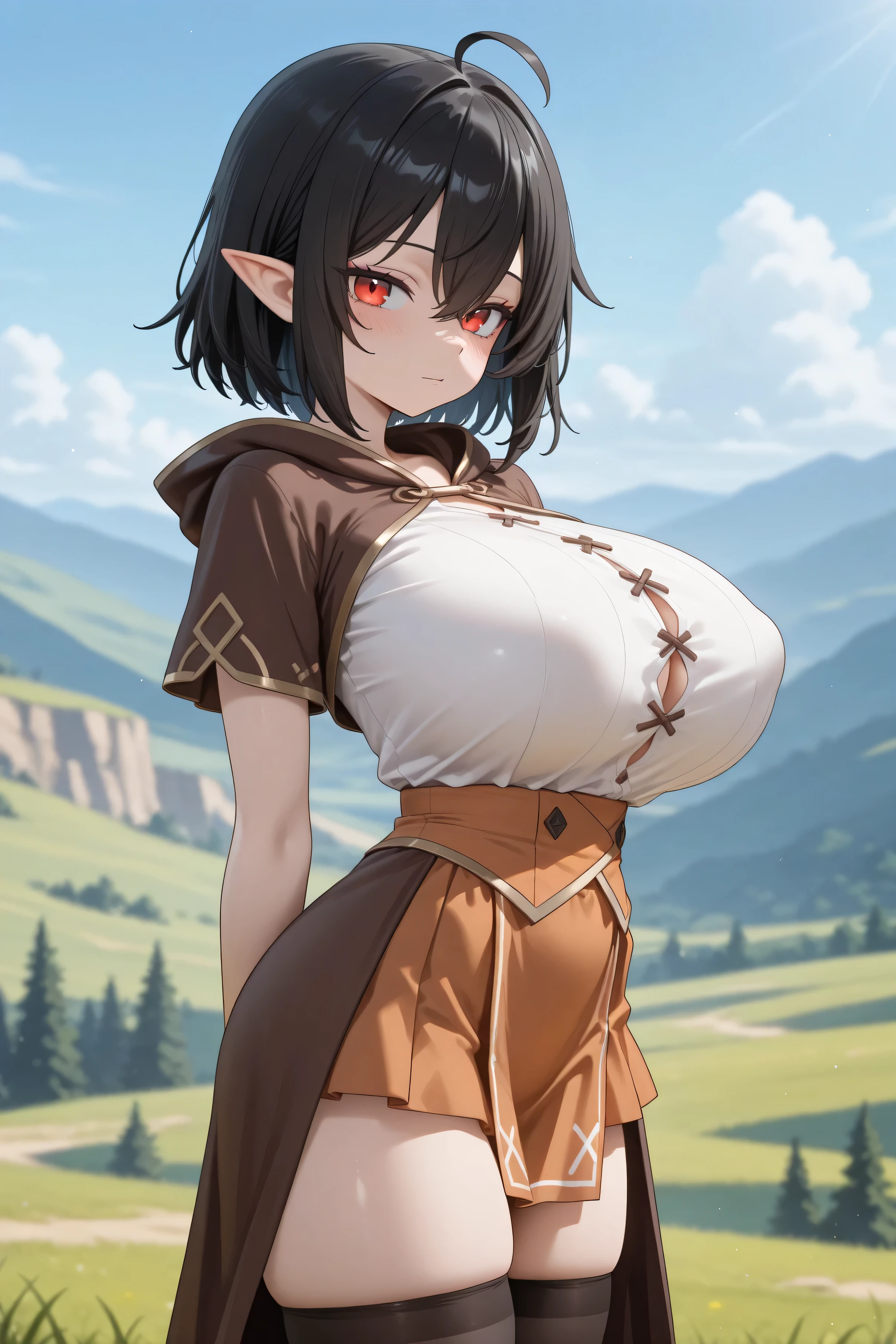 (tiny crowds of people on a cliff in front of a giantess breasts: 1.2), (a tiny crowd of adventurers on a tiny hill in front of the breasts of a giantess: 1.2), a giantess looming over tiny adventurers on a tiny hill, (tiny adventurers: 1.1), (crowds of tiny armies on a tiny cliff in front of a girl: 1.1), (crowds of tiny armies on a cliff: 1.1), (height_difference:1.2), (size_difference:1.1), giantess girls in the background, simple background, (dark deep forest:1.1), (giantess:1.1), giantess girls in the background, multiple girls, (giantess:1.1), hills, cliffs, dark forest, (giantess:1.2), (elfgirl:1.1), (elegant princess dress with frills: 1.1), professionally drawn, (anime drawing:1.1), (simple bold lines: 1.1), (anime:1.1), (very cute anime girl), (bright), (low contrast), (prettiest teenage girl), (mature face: 1.4), (tall girl with big ass: 1.2)(bare skin: 1.1), (big breasts: 1.2), (grown teen girl: 1.5)