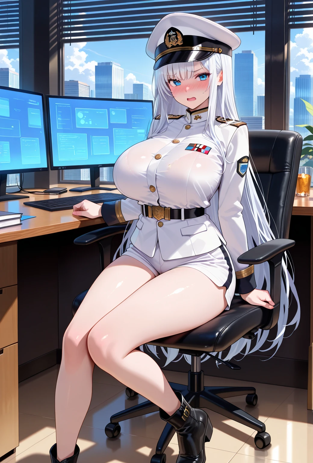 hospital, latex nurse suit,nurse,busty,gloves,labcoat,silver hair woman, azure eyes , gigantic boobs ,medical instruments,asian nurse,two nurses,speculum,examination room,oversize boobs,mask ,big ass ,strap on, lay on table ,legs spreaded,giving birth,gyno chair , dentist ,
