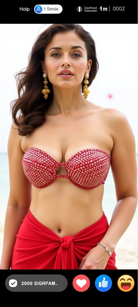 (Top Quality, 8k, 32k, Masterpiece, UHD: 1.2), Ultra High Definition, Age 40 years old, Real Photo, (((Eye Catching Light)), (Very Beautiful Butt), Photo of a sad woman resembling Ryoko Hirosue, 1 Girl, (Small: 1.1), (Very fat woman)))), (Very plump figure: 1.1))), (lips), (Brown short cut hair), Double eyelids, wet red underwear, (((Shifted bra))), realistic ray light, poolside in the evening