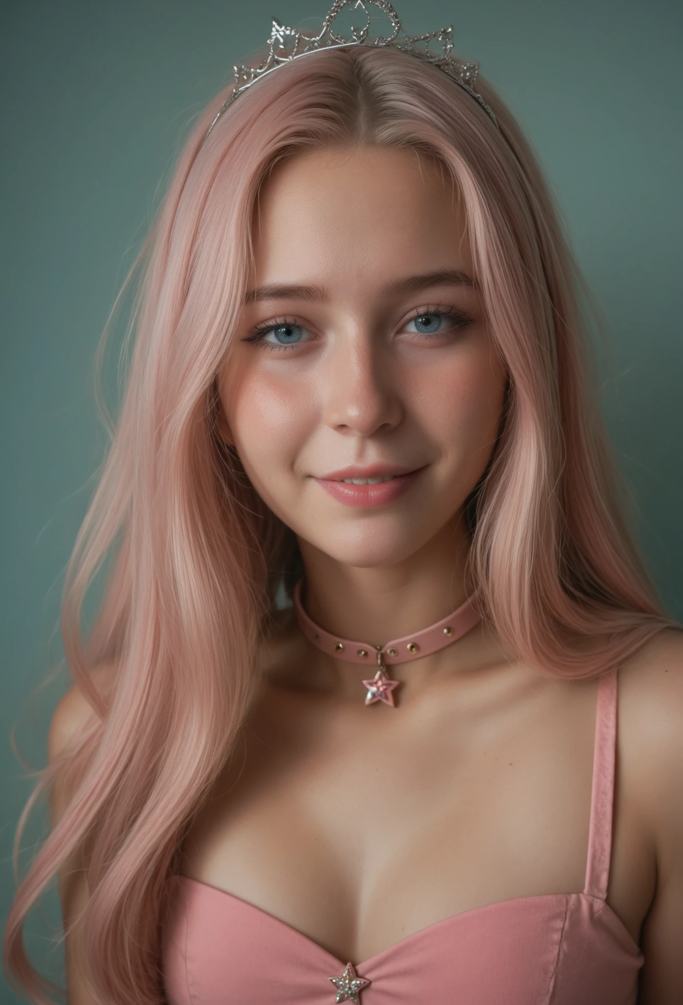 (Blond brown hair), (RAW photo, realism: 1.8), (very dark pink lip gloss), (dark jet pink lipstick), (many eyelashes), (eye shadow), (too much shy), (too much blushing), (high quality), (high resolution), (depth of field), (chromatic aberration), (caustic), (wide light), (natural colors), (22 year old woman), (innocent face), (cute face), (lovely chicks) (necklaces), ((nose pin)), (chokers), (earrings), (bracelets), (wear many accessories), (very soft pink fair large breasts), (style A good woman), (The sexiest pink silk salvar), (the areola big), (the whole body), (beautiful pink fair skin), (beautiful legs), (lots of exposure), (very line), (figure that looks delicious), (long and brod lips), (scruffy futon),