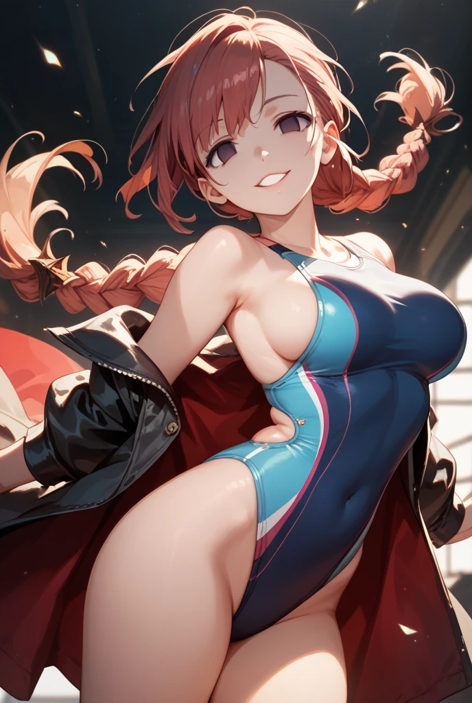 ultra-detailed, Explicit, Beautiful body, Beautiful Nose, Beautiful character design, perfect eyes, perfect face, ultra highres, 4K, beautiful legs, perfect legs, Nice hands, Perfect hand, Masterpiece, Best Quality, Highly detailed, illustration, absurdres, street fighter, doll suit, shadaloo doll, dollsuit, expressionless, blank eyes, looking at viewer, red gloves, emotionless, black latex, corrution, mind control, female combatant, full body, hypnotized, unhappy trance, full body suit, ribbed bodysuit, both arms at side, obey, perfect female body, extremely glossy latex, hypnosis, hypnoLora, empty eyes, Mind control device, poses, submissive_pose, Slave, hat, necktie, standing, standing up straight, Standing at attention, hat, yellow necktie, belt, latex, ribbed bodysuit, thighhighs, garter belt, Fighting Stance, extending the right arm from the shoulder into the air with a straightened hand, military, thigh boots, solo, blood on shirt, blood on hand, blood on clothes, blood on face, blood, blood on arm, blood on cheek, blood on leg, elizaveta, Elizaveta Fomina, Madan no Ou to Vanadis, heterochromia, yellow eyes, blue eyes, hair ornament, very long hair, pink hair, large breast
