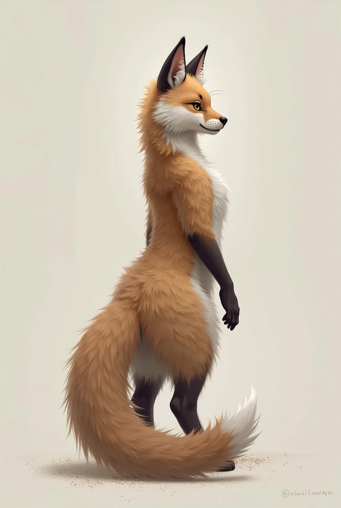 red fox，being thin，detailed full body，Correct limbs，3d
