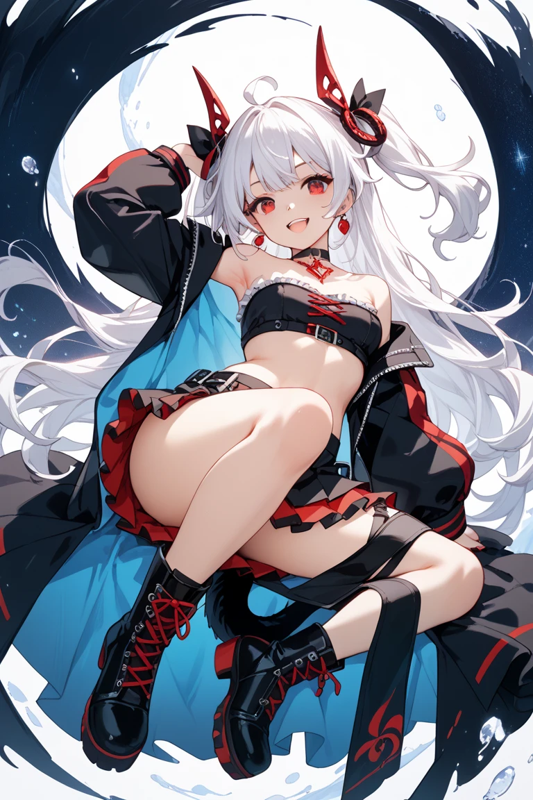 anime girl with long white hair and black dress posing on a pink carpet, a character portrait by Shitao, pixiv, neo-figurative, in dress, azur lane style, from girls frontline, characters from azur lane, white haired deity, from the azur lane videogame, cute anime waifu in a nice dress