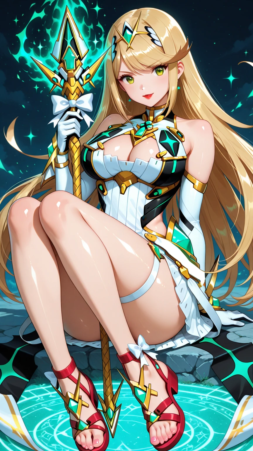 1womanl,Golden head hair,12year old ,((Impatient expression)),Beautiful breasts,(((Sexy magical girl white and blue high leg bodysuit)))(())(((Blushing cheeks、Surprised look)),((())),((( portlate))),Blue eyes,(((Bangs are aligned)))()Street,Crowds(magical girl hair ornament)