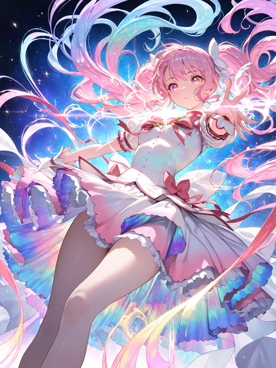 (Girl, Mahou shojo, Pink Dress, puffy, Gilty Gear Style, Concept art, Character design, face front, face profile, Side 2, All fronts, Стиль аниме 90-х, fighting,