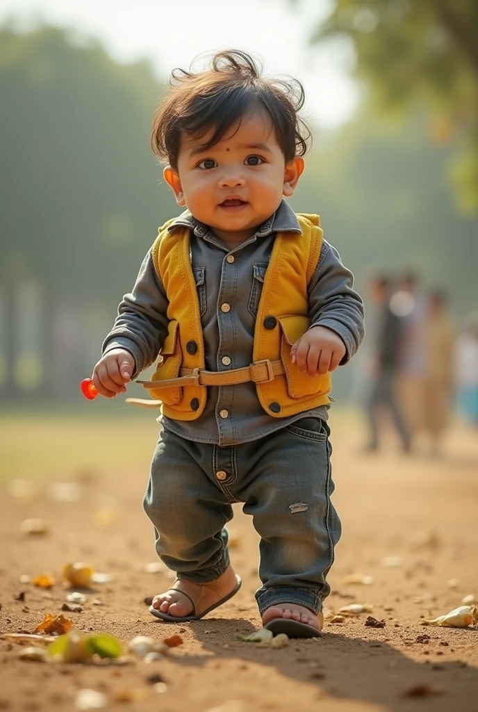 ((masterpiece, best quality)), (complex light), 1boy, full body, solo, child, brown hair, blue shirt, yellow shorts, walking, (in the picture ratio 1:2), play with a gas baloom, low angle shot, joy, perfect quality, clear focus, (Masterpiece: 1.2) (Realistic: 1.2) (Bokeh) (Best quality) (Detailed skin: 1.3) (Intricate details) (8K) (Detail eyes) (Sharp focus), (Happy)