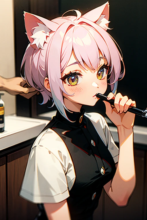 anime girl with purple hair and a bow drinking from a bottle, anime girl drinks energy drink, guweiz, author:Shitao, loli, author:New Art, shikamimi, gapmoe Yandere, Yandere, waifu, shirabii, artwork in the style of guweiz, 8K!, author:Sengai, anime moe art style