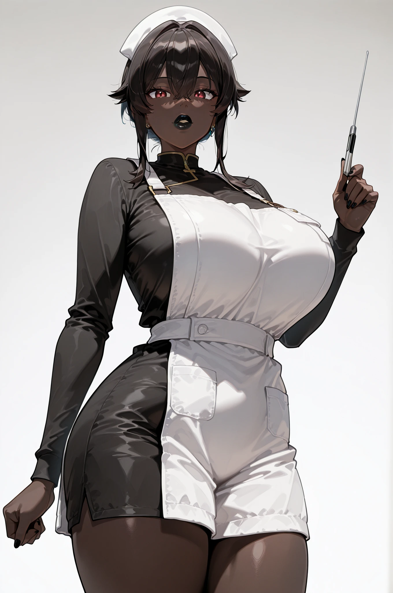 masterpiece, best quality, illustration, Super detailed, fine details, High resolution, 8K,wall paper, perfect dynamic composition,(Details High quality, realistic depiction of eyes:1.3), from side, High School Classroom、High school girl uniform、blazer 、Super Short Check Uniform Skirt、Navy blue high socks、garterbelts、Colossal 、Disturbed uniform, straight hair, black hair color, huge breasts, Big Natural Color Lip, bold sexy pose, (perfect body shape), crying a little、Harajuku style、20 year old girl、 beautiful legs, hposing Gravure Idol, Voluptuous thighs,dreadlocks