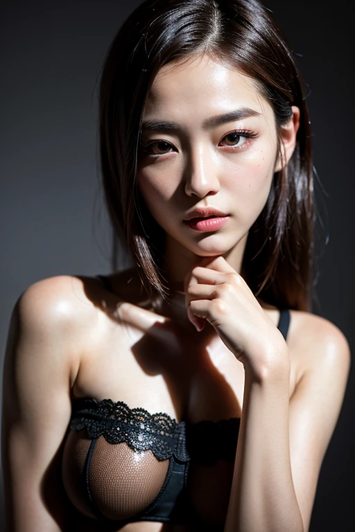 <lora:detailer:0.8> ,a 20 yo woman,long hair,dark theme, soothing tones, muted colors, high contrast, (natural skin texture, hyperrealism, soft light, sharp),red background,simple background