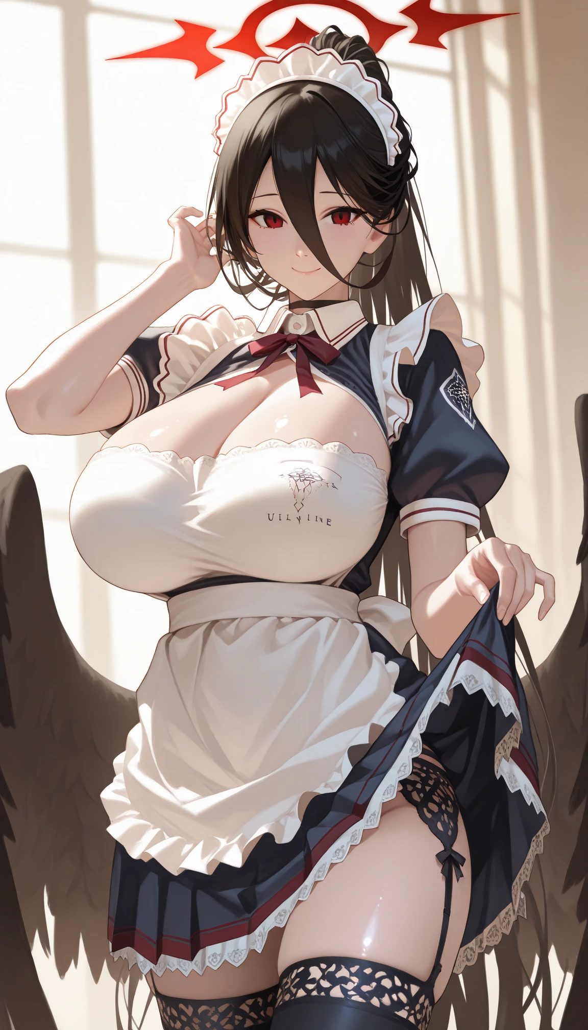 painted smoky makeup, eye shadow, maid girl, silky hair, Wearing hair accessories or earrings, cute smile. she was wearing a maid skirt, white stockings on her legs, and lace gloves. She squatted down and spread her legs. Scenes are random.
((((sexly))))
((((Breast milk))))