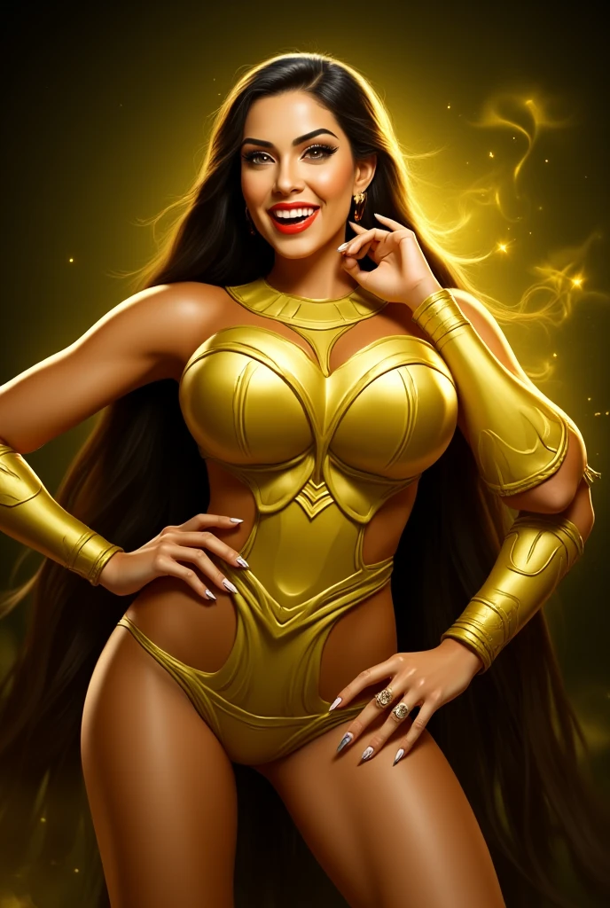 Hyper realistic and detailed full body photo of one young smiling beautiful woman wearing a superwoman outfit. perfect eyes, (Eye makeup:1.1), (highly detailed skin:1.1), (perfect big boobs), RAW, analog style, sharp focus, 8k UHD, DSLR, high quality, Fujifilm XT3, grain, award winning, masterpiece.