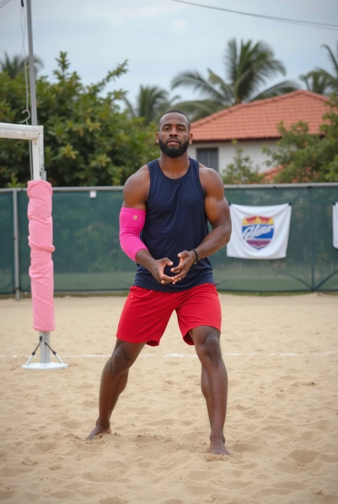 (1boy, photorealistic:1.4, ultra realistic, masterpiece:1.2, best quality, 4k), young olympic male volleyball player posing nude and holding a volleyball in front covering his penis, big smile on his face, slim body build, photo from the olympic games, outdoor sand volleyball court, detailed face, ultra realistic skin, Olympic Games, shot on Nikon d850 50mm, dlsr, RAW, natural outdoor lighting, midday sunlight