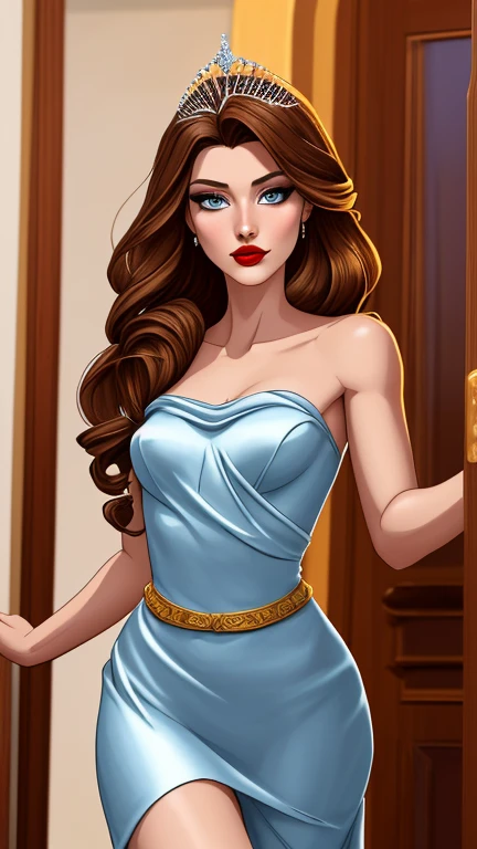 Beautiful Dickensian woman.  Innocent.  But with hidden sultriness. sea-green-eyes.  Navy-blue-dress. copper colored hair that is coarse, wiry, and tightly curled. It often has a rough texture, feels stiff to the touch, and may be prone to frizz and tangling. The curls can be densely packed. . The Official Art – An Award-Winning Digital Masterpiece In 4K Ultra HD, Extreme Detail And Intricate Realism. This Concept Art Brought To Life By The Hands Of Artists Like Wlop & Artgerm In A Stunning 2D Vector Illustration. Paige Renee Spiranac. LArge, perky, full, well shaped pleasing breasts. Background is a panoramic vista.
