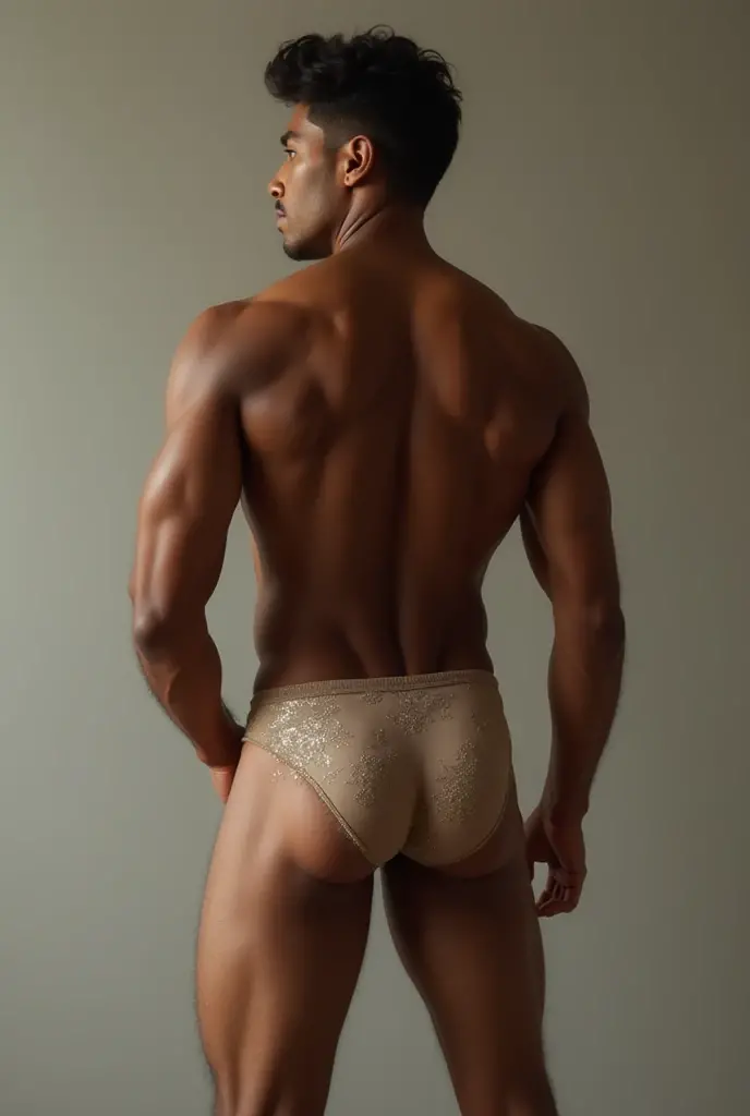 man showing his prominent buttocks wearing thongs