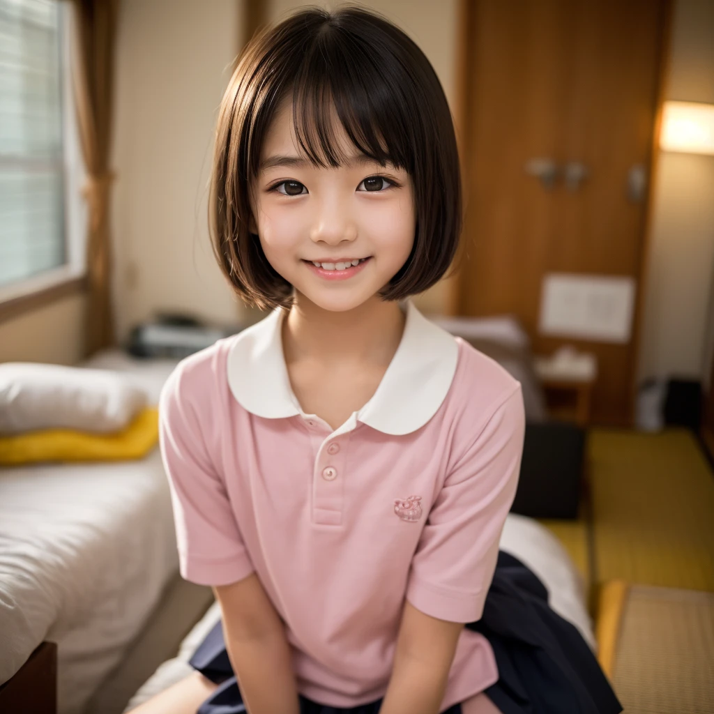 hight resolution、high-level image quality、in 8K、Real live-action、生a picturegraphy、top-quality、​masterpiece、超hight resolution、生a picture、ren、Beautiful fece、masutepiece、((Obscene content))、For adults、charm of 、absurderes、((((Japan elementary school students))))、Japan Girl、((8years old))、((with round face))、((Thick eyebrows))、((Cute little face))、de pele branca、Juvenile physique、short neck、Smaller chest、kne、 thighs thighs thighs thighs、独奏、fullllbody、Very nice、、(((Naked girl wearing only a white collared shirt)))、 ((Pubic area))、(Mansuji)、((White panty))、Are sleeping、（Photorealsitic：1.37）、Photon mapping、Realistic、Radio City、Physically Based Rendering、depth of field rally background、a picture、(((a junior idol in Japan)))、Sparkling eyes、shiny lip、too bright natural light、The Bright Sun、Too bright sunlight、(((((8years old)))))、(((Pubic area)))、(Mansuji)、Open your legs、Open your crotch、Only one person,short-cutの髪型、short-cut、(A room in a western-style hotel)、Alone 、(Plain white panties）、Show off、((on the beds))、to stand、Show yourself underwear、((Short hairstyles、short-cutの髪の毛))