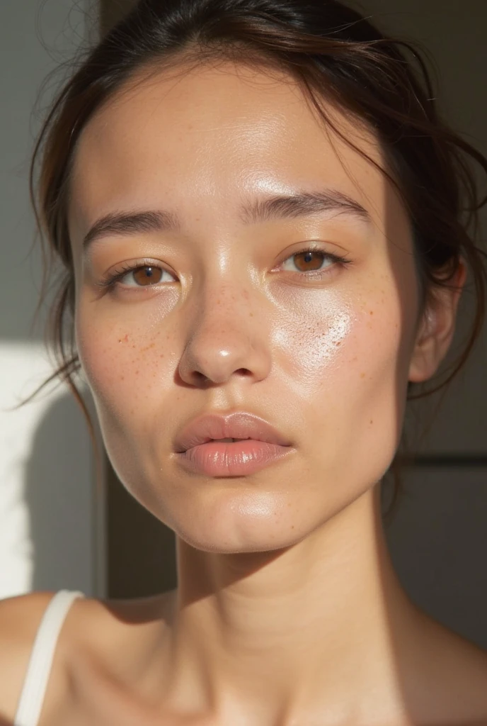 st quality realistic skin texture:1.4), (perfect anatomy:1.2), ukrainian girl, typical ukrainan girl, russian girl, typical russian girl, belarus girl, typical belearusian girl, big mouth, mouth, lot of freckles, freckles, lot of pustules, pustules, NSFW, nude, completly nude, sexy