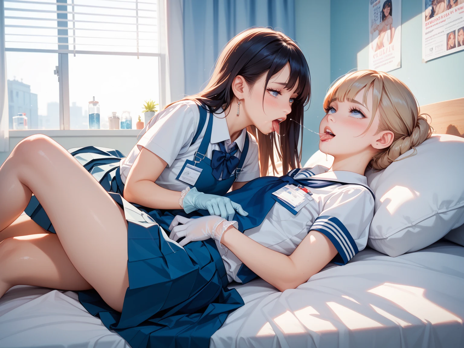 (RAW photo, best quality), (realistic, photo-realistic:1.4), masterpiece, extremely delicate and beautiful,Amazing, finely detail, extremely detailed CG unity 8k wallpaper, huge filesize, ultra-detailed, highres, absurdres, soft light,rim light, vibrant details, ((perfect hand:1.2)), little schoolgirl, long blonde hair, green eyes, unbuttoned white blouse, torn black tights, black stiletto, school skirt, small breasts, penis in pussy, orgasm, cum, photorealistic, high quality, Vashti Harrison, wet clothes, {{{breast grab}}}, orgy, rape, group sex, blowjob, handjob