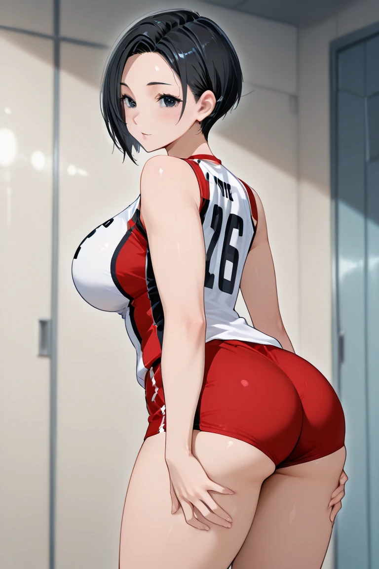 Kiriko (Overwatch), slender body, absolutely naked girl exclusively in red and white sneakers