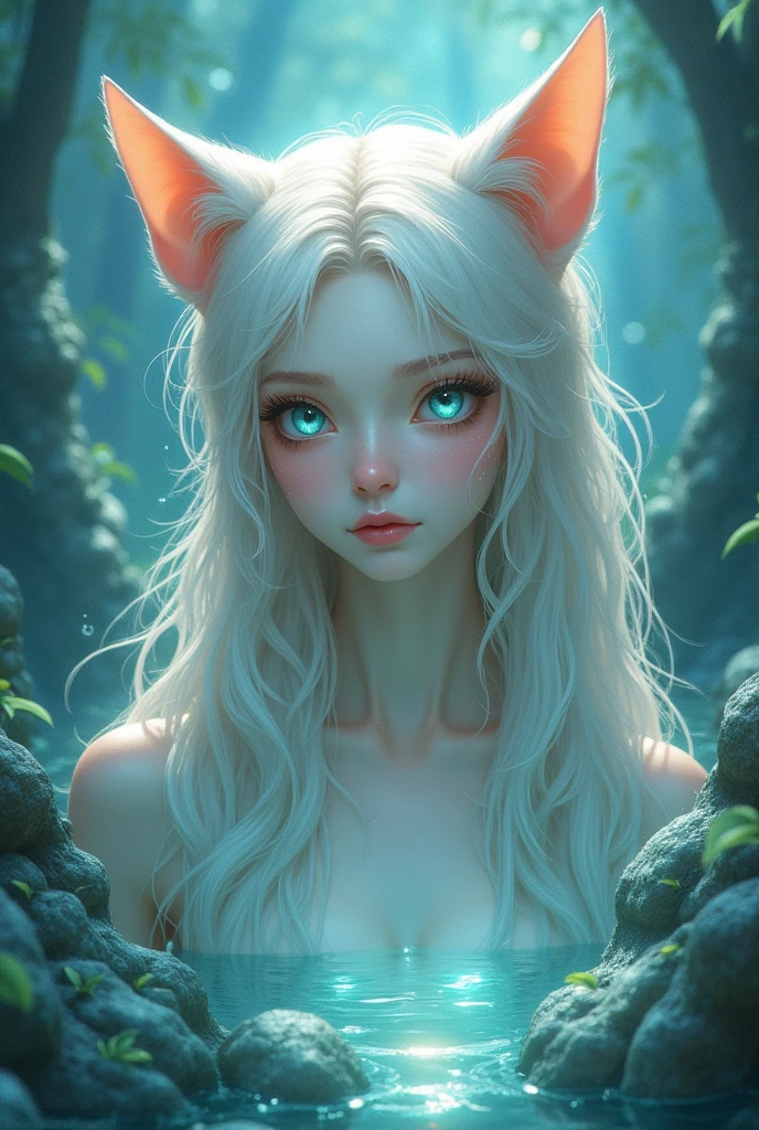 catss,Underwater,White hair