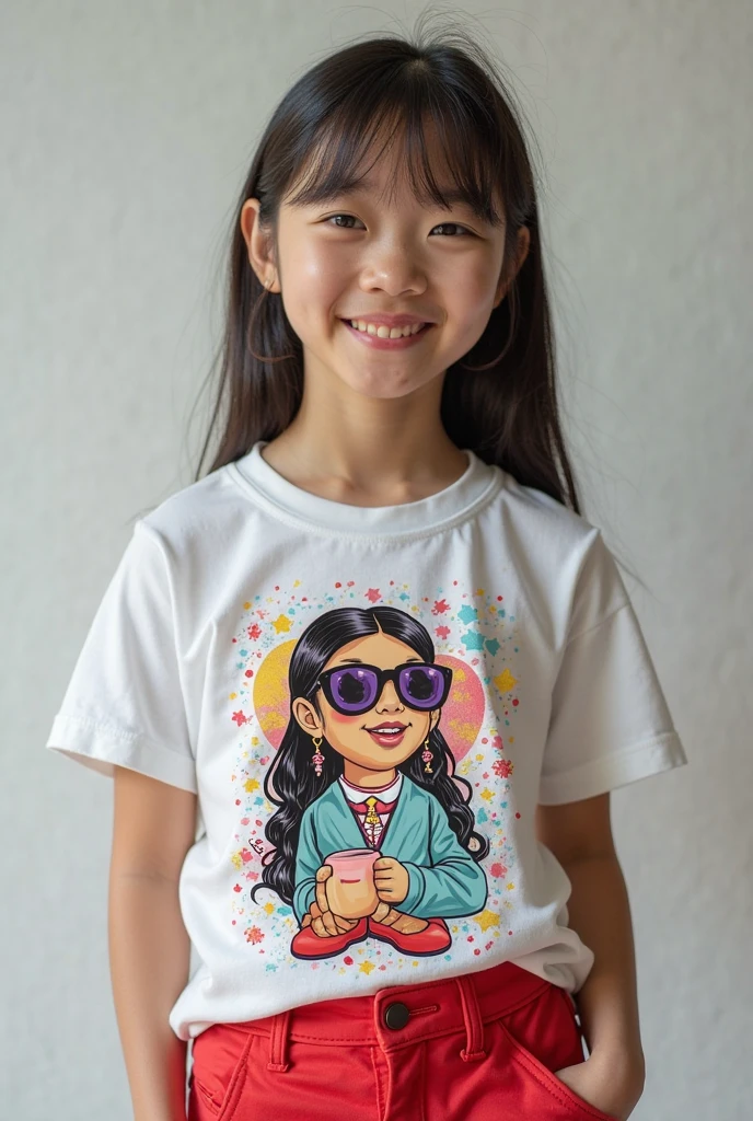 1girl, masterpiece, best quality, clothed t-shirt,