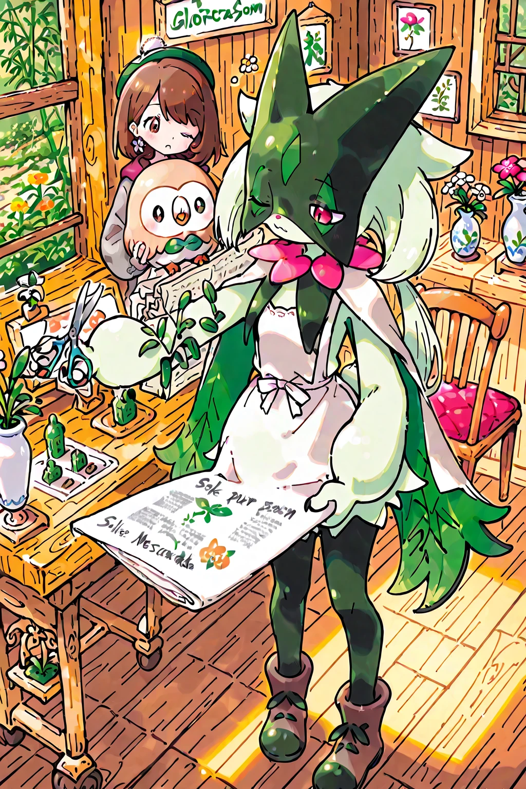 a cute fairy flying over a pile of carrots, holding one carrot on her hand