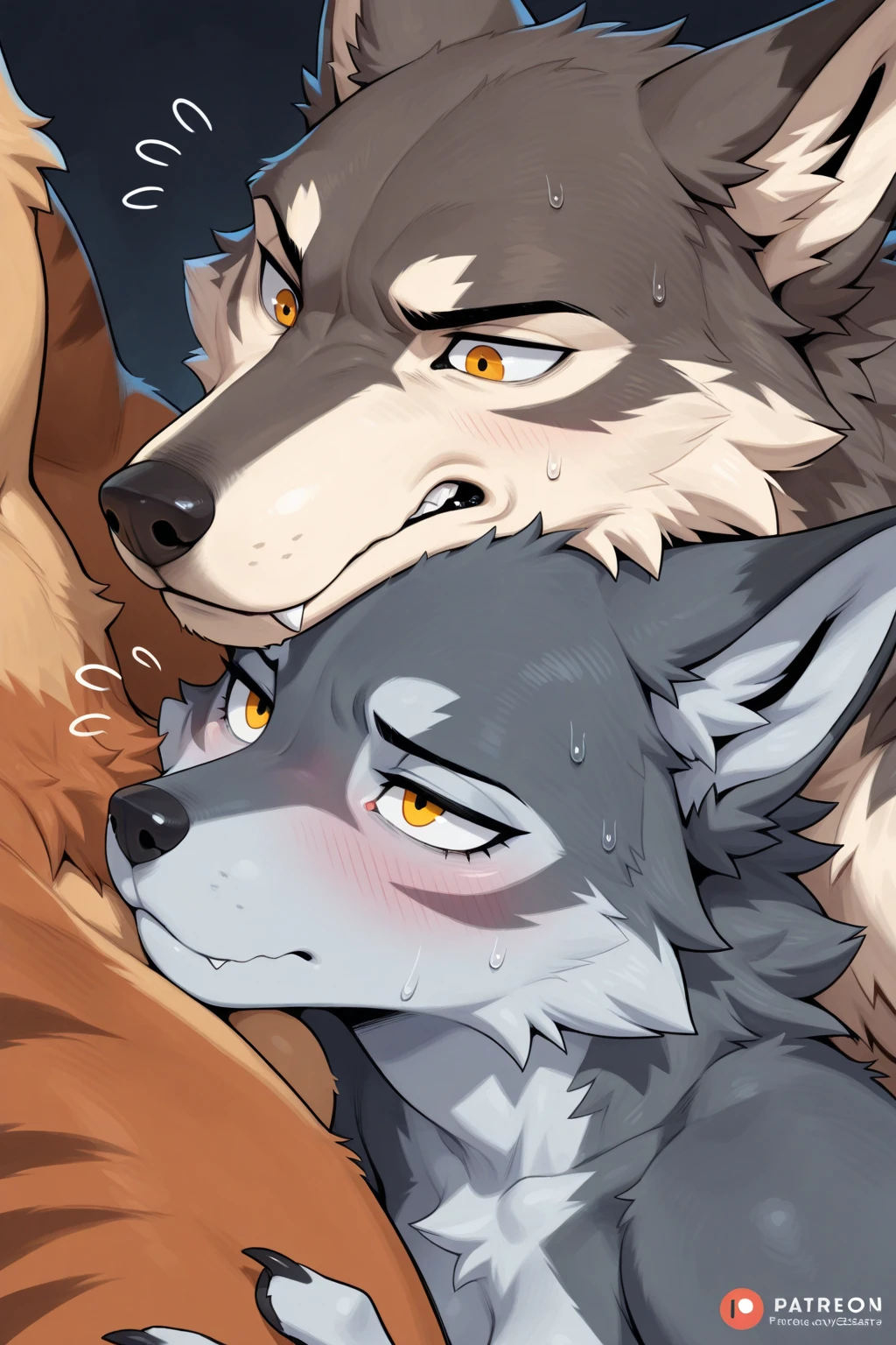 score_9, score_8_up, score_7_up, (shirou ogami, female wolf anthro, feminine, hourglass figure, white furry body, fluffy tail, detailed fur, fluffy body, blue eyes, tired expression, looking down at male, black lips, collar), naked, simple white background, on a bed, sex, cowgirl position sex, she is straddling a faceless human male, Male is cropped out, simple white background, side view
