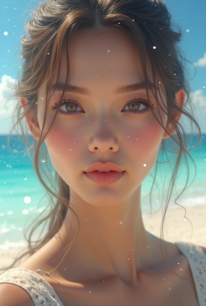 head of&#39;artwork, best quality, high quality, CG, 8k, beautiful beach 4k
 . ultra realistic 