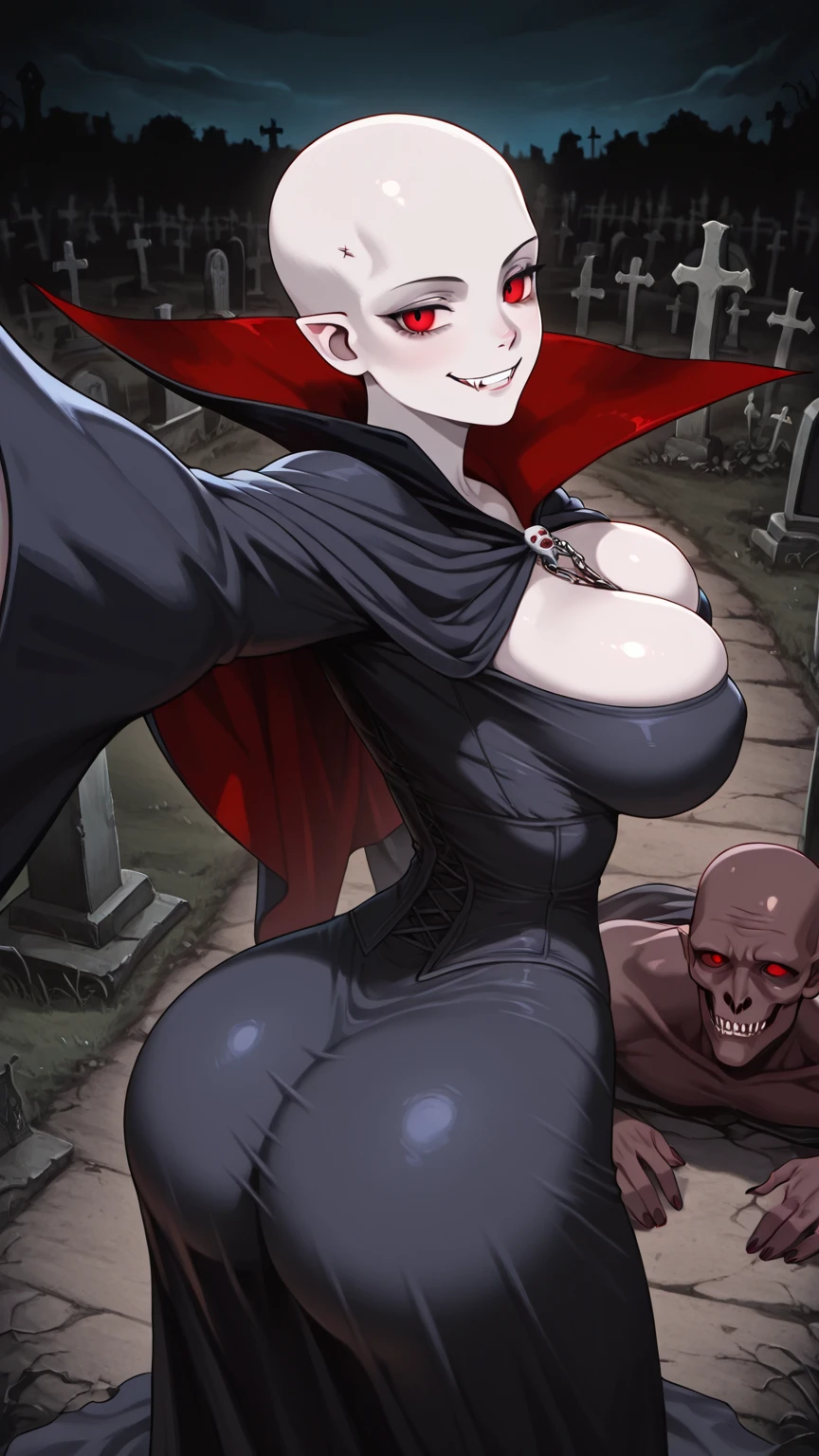 Rosaria - Genshin Impact, cherry hair color, angry woman face, cute vampire girl, sexy vampire, fangs vampire teeth, red blood lips, bloody mouth, erotic, sexy girl, sexy nun girl, thick and fat sexy body, black tights, nude big tits, blood, blood rain, blood on the body and clothes