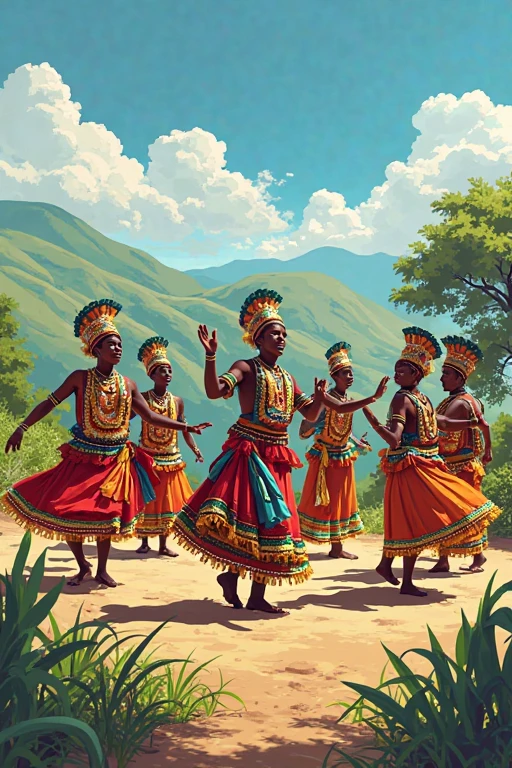 On the yellow savannah，Five whites in combat uniforms，An Indian wearing a colorful feather headdress is being scalped with a knife
