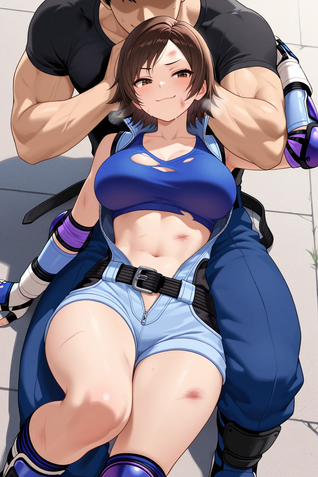 (masterpiece), (best quality), (high res) 2boys, (perfect anatomy) (perfect face) anime boy, (crossdresser), medium dark brown hair, empty red eyes, brown skin, wide hips, narrow waist and thick thighs, tired mind broken expression, looking up, brushing, standing in space, flat chest, (full body suit), (visible bulge), (skin tight red short dress) man, (gay sex) (kissing) (French kiss) (kissing each other), penetration, getting fucked, gangbang, cum on face, cum on mouth, cum on body, full of cum, cum everywhere, covered in cum, showered in cum, drowning in cum