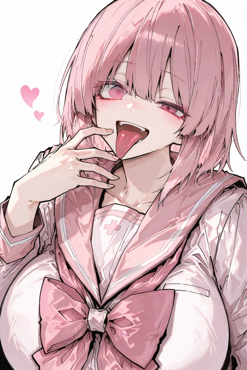 smile、Ultra-detailed illustrations、Ultra-precise expression、masterpiece、Highest quality、ultra High resolution、High resolution、Hiromitsu Takeda Style、White background、Simple Background、Mash Kyrielight、light purple hair,short hair,hair over one eyes、Black sleeveless dress, White collar、Red tie、Black Pantyhose、Purple eyes、smile、Open your mouth、Choker of Hearts、White Breath、Sweat、Glowing Skin、shiny skin、Side angle、Put the plate、、semen、Semen、eat、Put a spoon in your mouth、