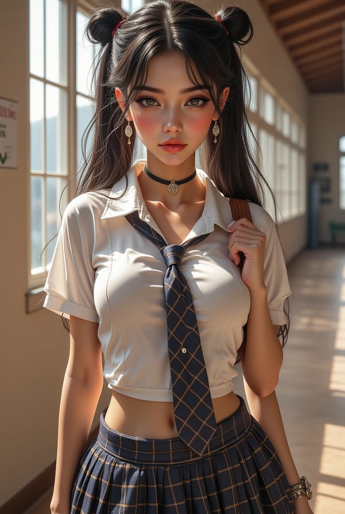 NSFW,4K,((Highest quality)),((masterpiece)),BREAK,((one girl)),(detailed),(in classroom),((One girl)),((perfect anatomy)),nsfw,((nude)),(naked),((12 years old)),((flat chest:1.5)),(stare at viewer with stern eyes:1.5),((one girl)),(bitting own lip:1.1),(angry:0.9),nose blush,(shamefull:1.2),(Ponytail ),(beautiful hair),surprised, ((beautiful realistic face)),((skinny:1.3)),Beautiful Korean Women, Beautiful young Korean woman, Young and adorable Korean face, Gorgeous Young Korean Woman, Korean Girls, Girl cute beautiful face, Portraits of Korean female idols, Young and pretty Asian face, Cute natural anime face,Asian pretty face,((finely detailed face)),((glistening eyes)),((glistening eyes )),((large eyes)),(( pretty eyes)),((A bow tie)),(detailed),Perfect Face,((One girl)), ((clear eyes)),((show nipples)),((beautiful skin)),don't wear anything ,(upper body),(Equal left and right eyes), (nsfw:1.5),(show nipples),(don't wear anything),(nipples facing upwards), correct arm, ((Varsity Jacket))