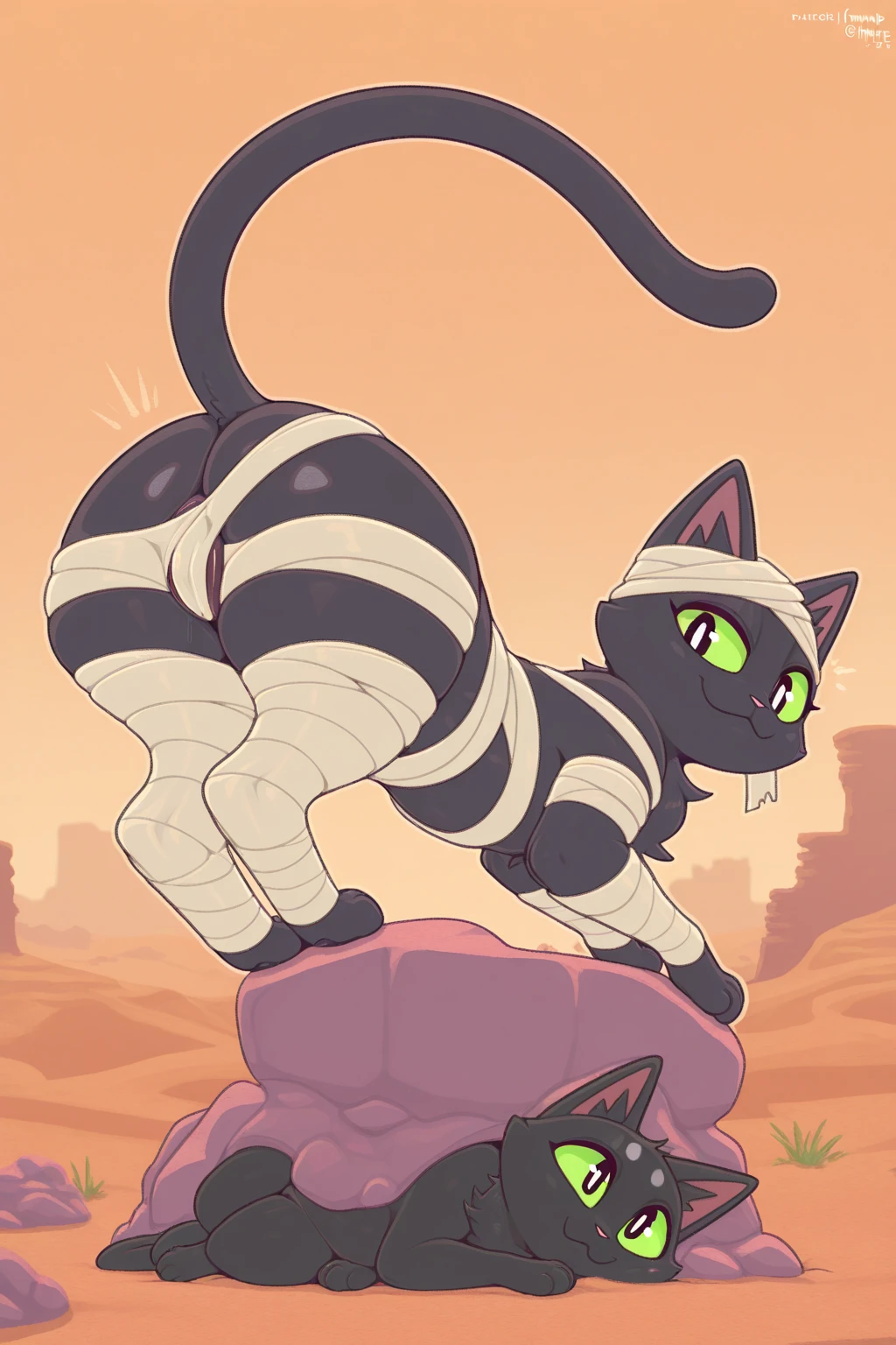 in egyptian sand dunes, by slug_(artist), by discordthege, by bebebebebe, by sabrotiger, by spuydjeks, by spikedmauler, by moonrick, anthro, Bald, Cross eyed, mad, angry, sharp teeth, gritting teeth, ahegao, eyelashes, black skin, black fur, eyeliner, black nose, black nipples, black pussy, blushing egyptian cat goddess, deity, curvaceous body, muscular body, torn clothes, ripped clothing, huge breasts, breasts, fangs, 1girl, solo girl, mindbroken, mindbroken by worm, thick thighs, breasts, worm, cat captured by giant worm, restrained by worms, worm fuck, worm fucking cat, giant worm, vaginal, impregnation. bestiality, cat being raped by worm, worm penetrating cat's pussy, worm xray view.