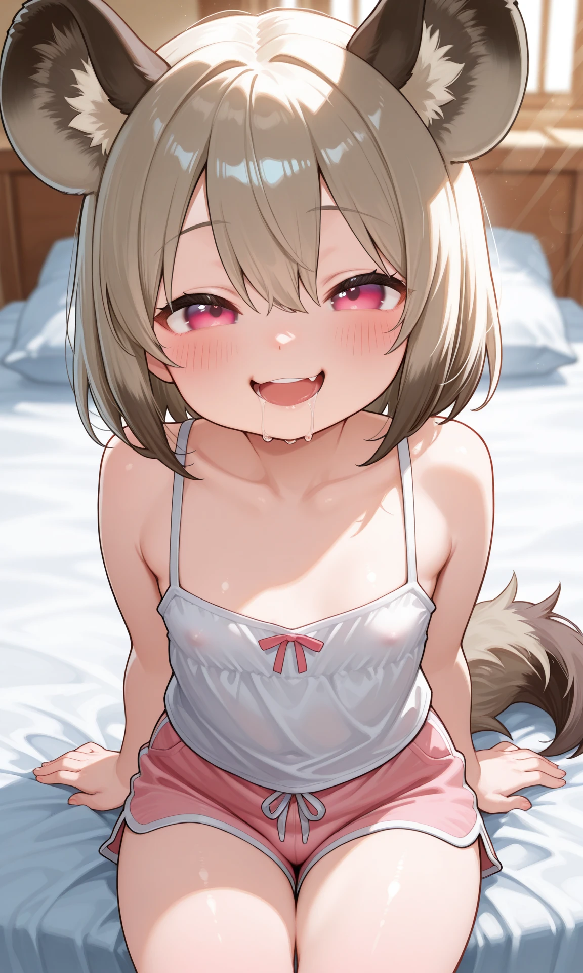 (masterpiece:1.3), (ultra detailed:1.2), (1girl:1.8), (bed room:1.5), (cowboy shot, from below:1.5),
teens, random hair,
(baby face, cute face:1.4), (smile, grin:1.2), (small breast:1.3), (breath, steam:1.2), (face detailed, body detailed:1.6), (pajama:1.5), (pajama detailed:1.7), (looking at viewer:1.2), (cameltoe:1.2)